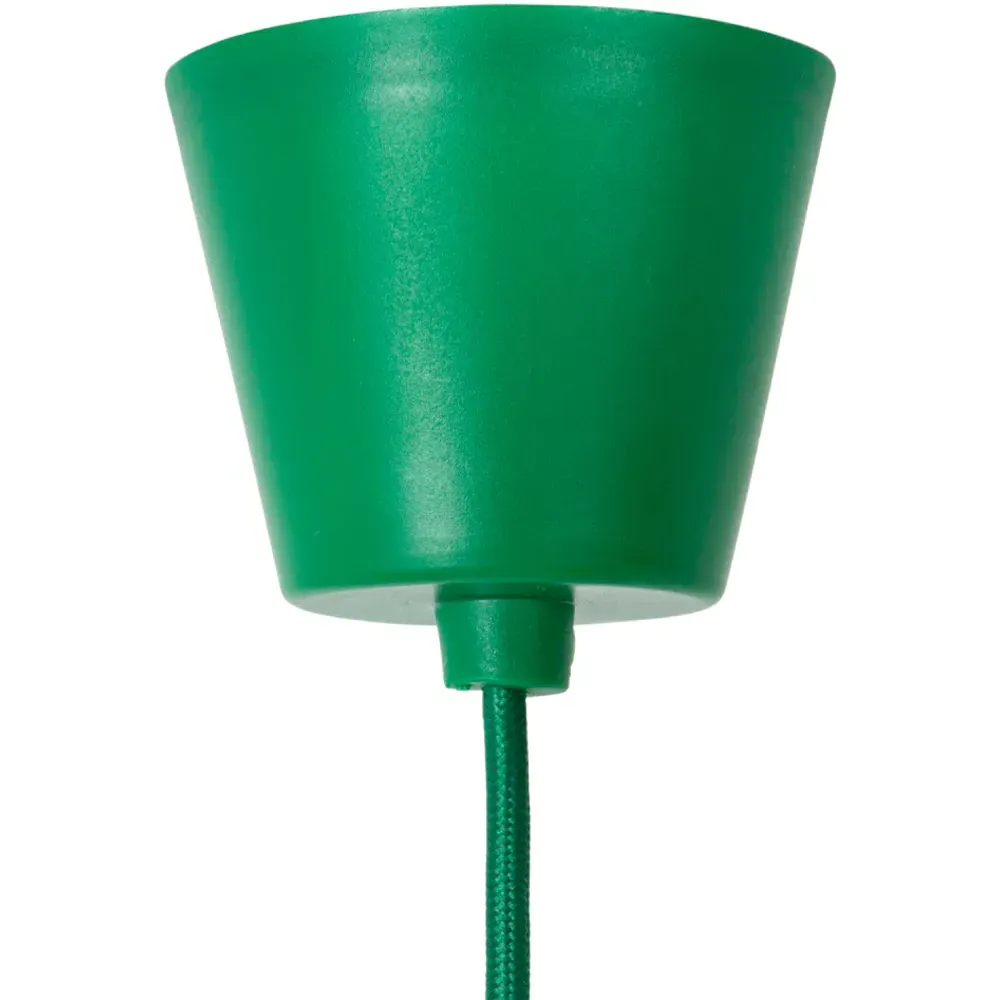 Silicone Pendant Light with Braided Cable - Green