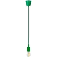 Silicone Pendant Light with Braided Cable - Green
