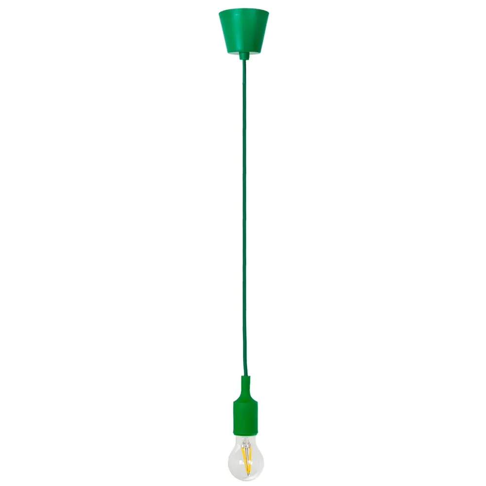 Silicone Pendant Light with Braided Cable - Green image