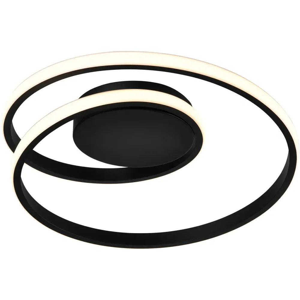 Single Loop Strip Flush LED Ceiling Light - Black