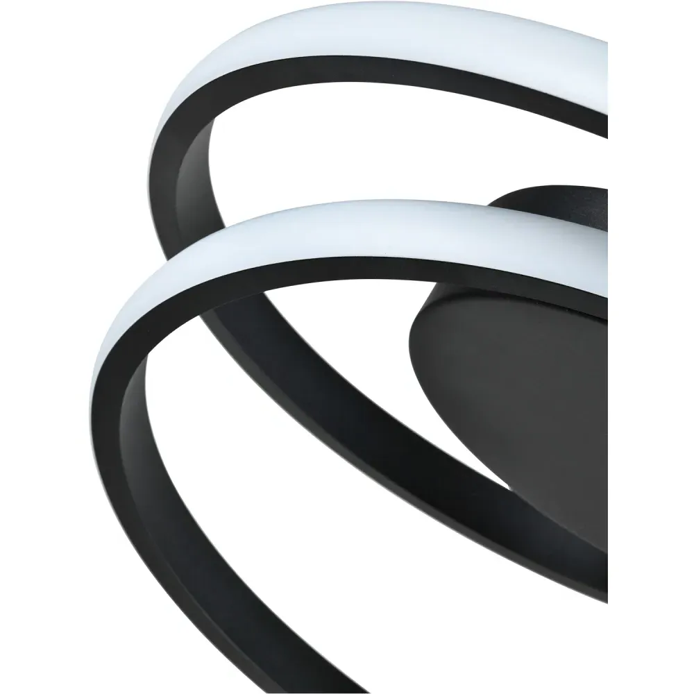 Single Loop Strip Flush LED Ceiling Light - Black