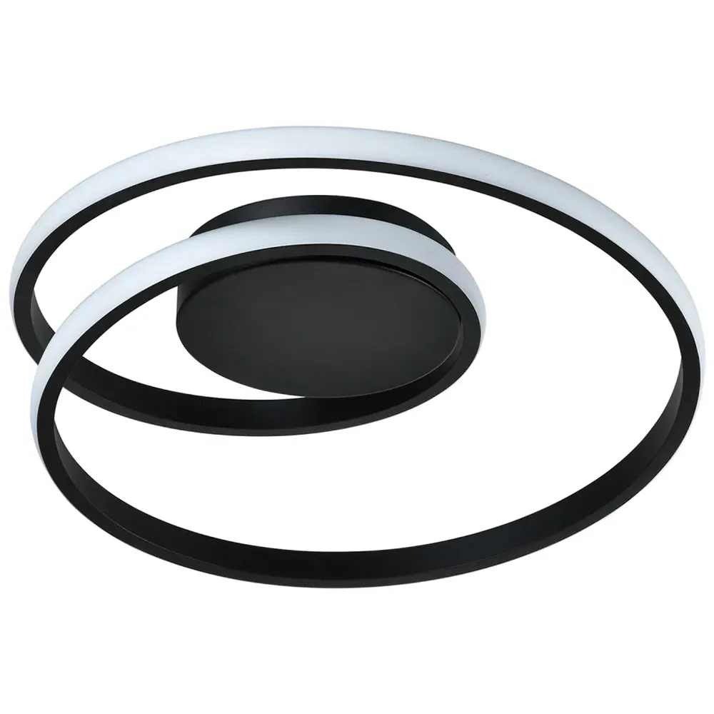 Single Loop Strip Flush LED Ceiling Light - Black