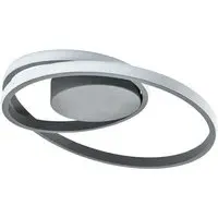 Single Loop Strip Flush LED Ceiling Light - Grey