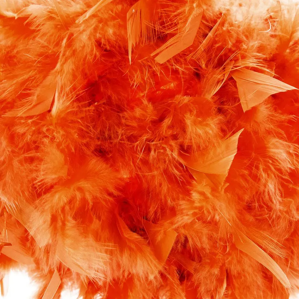 Small Pendant Light Shade - Orange, Feather