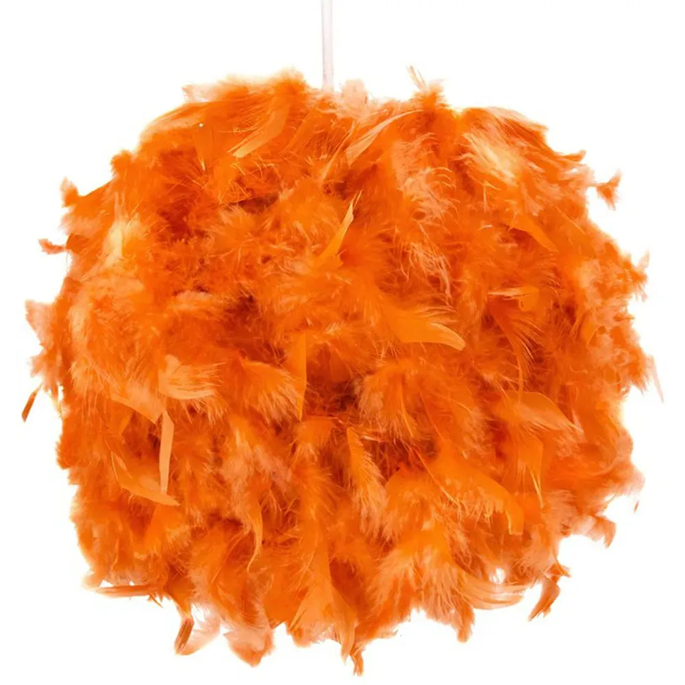 Small Pendant Light Shade - Orange, Feather image