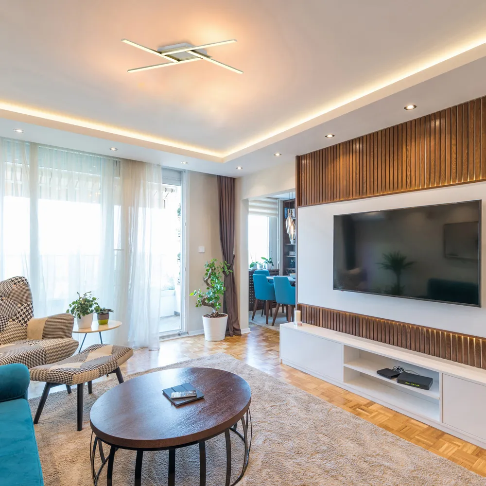 Smart RGB LED Ceiling Light with Remote Control - Silver