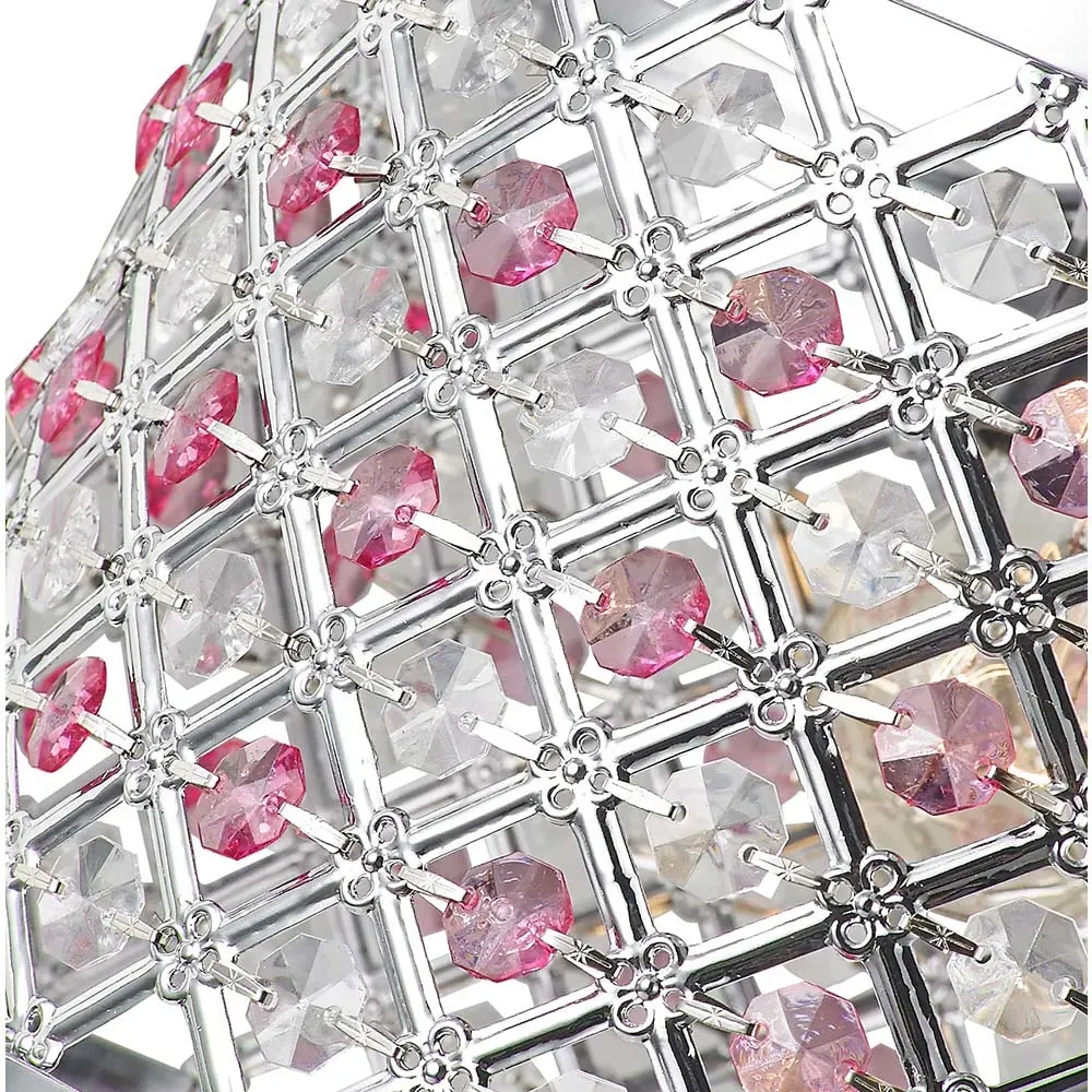 Sparkly Beads Ceiling Light Pendant Shade - Pink