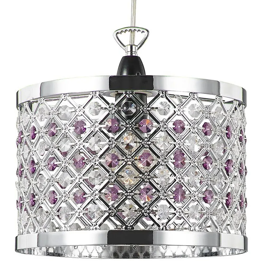 Sparkly Beads Ceiling Light Pendant Shade - Purple