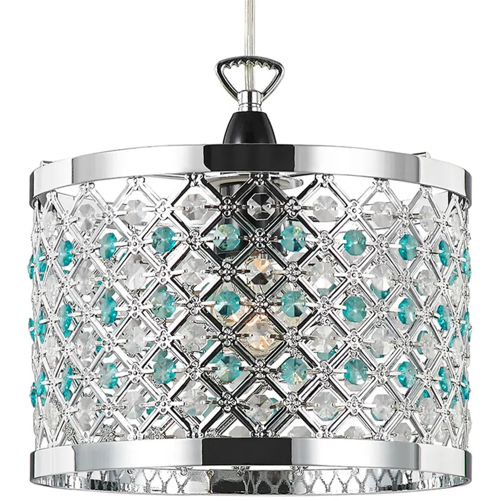 Sparkly Beads Ceiling Light Pendant Shade - Teal