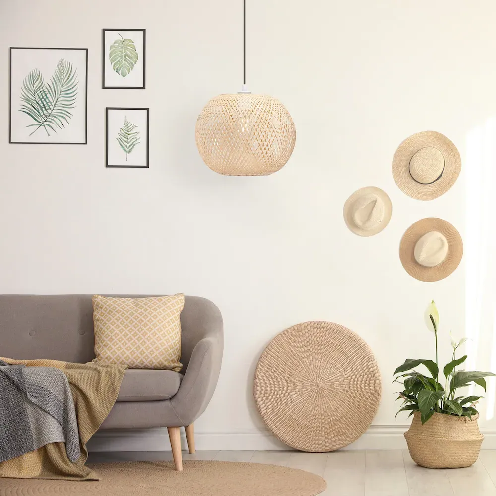 Spherical Cage Pendant Shade - Natural, Bamboo