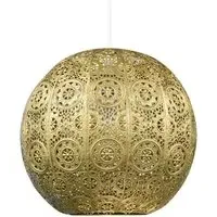 Spherical Moroccan Pendant Shade - Satin Gold, Metal