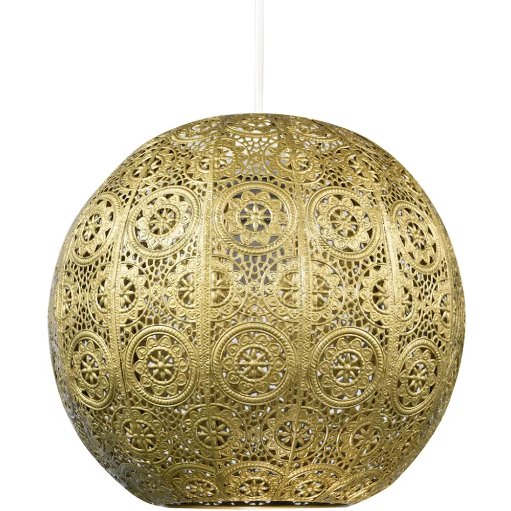 Spherical Moroccan Pendant Shade - Satin Gold, Metal image