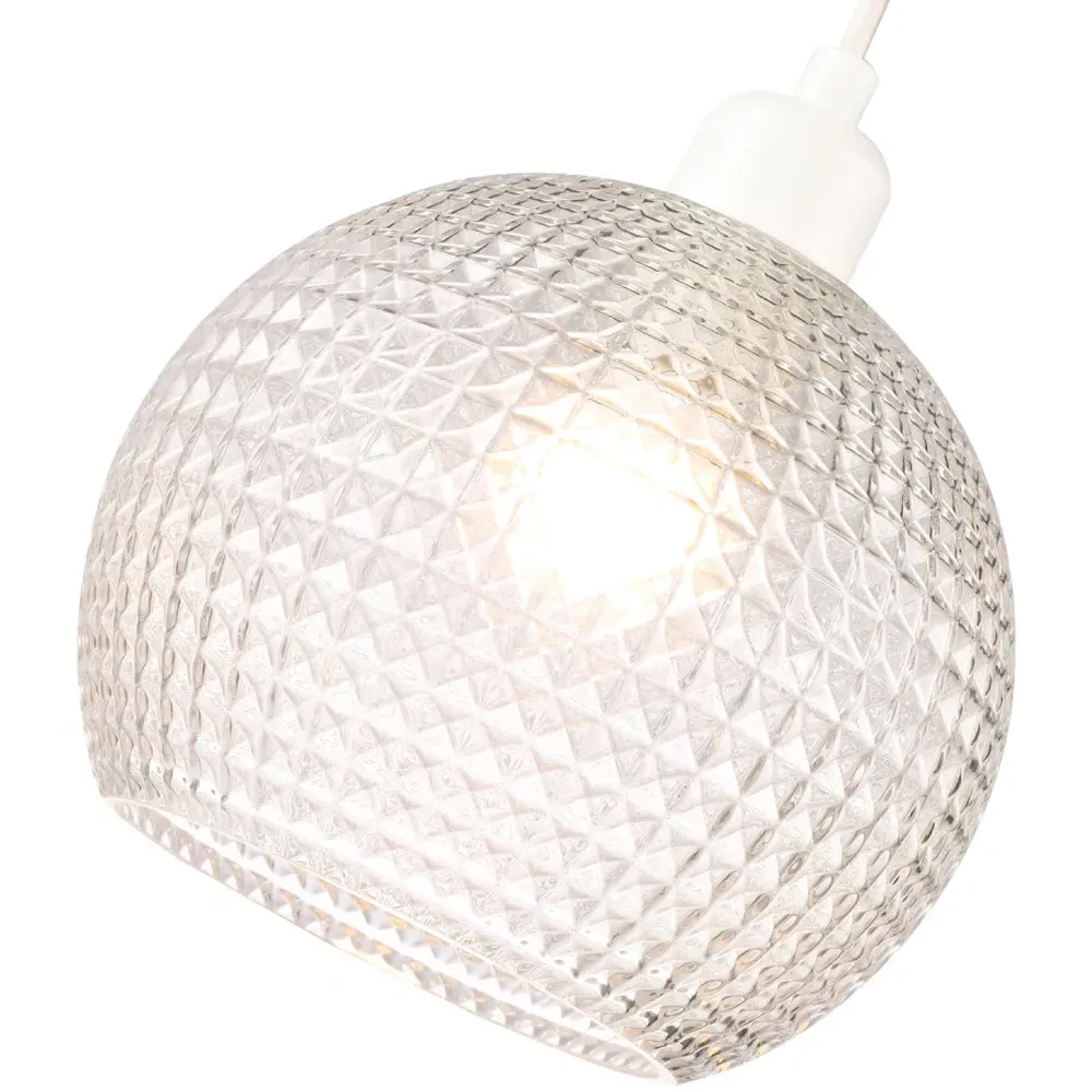 Spherical Square Diamond Pendant Shade - Clear, Glass