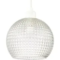 Spherical Square Diamond Pendant Shade - Clear, Glass