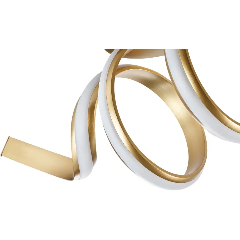 Spiral Brushed Gold LED Ceiling Light - Gold