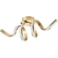 Spiral Brushed Gold LED Ceiling Light - Gold