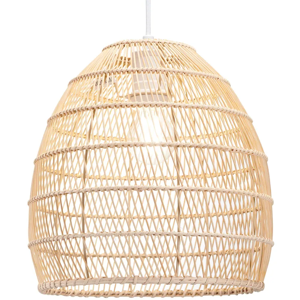 Spiral Cage Pendant Shade - Brown, Rattan