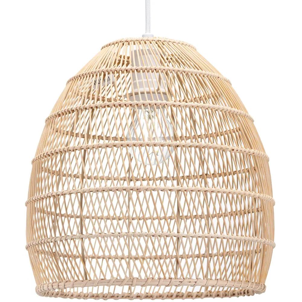 Spiral Cage Pendant Shade - Brown, Rattan