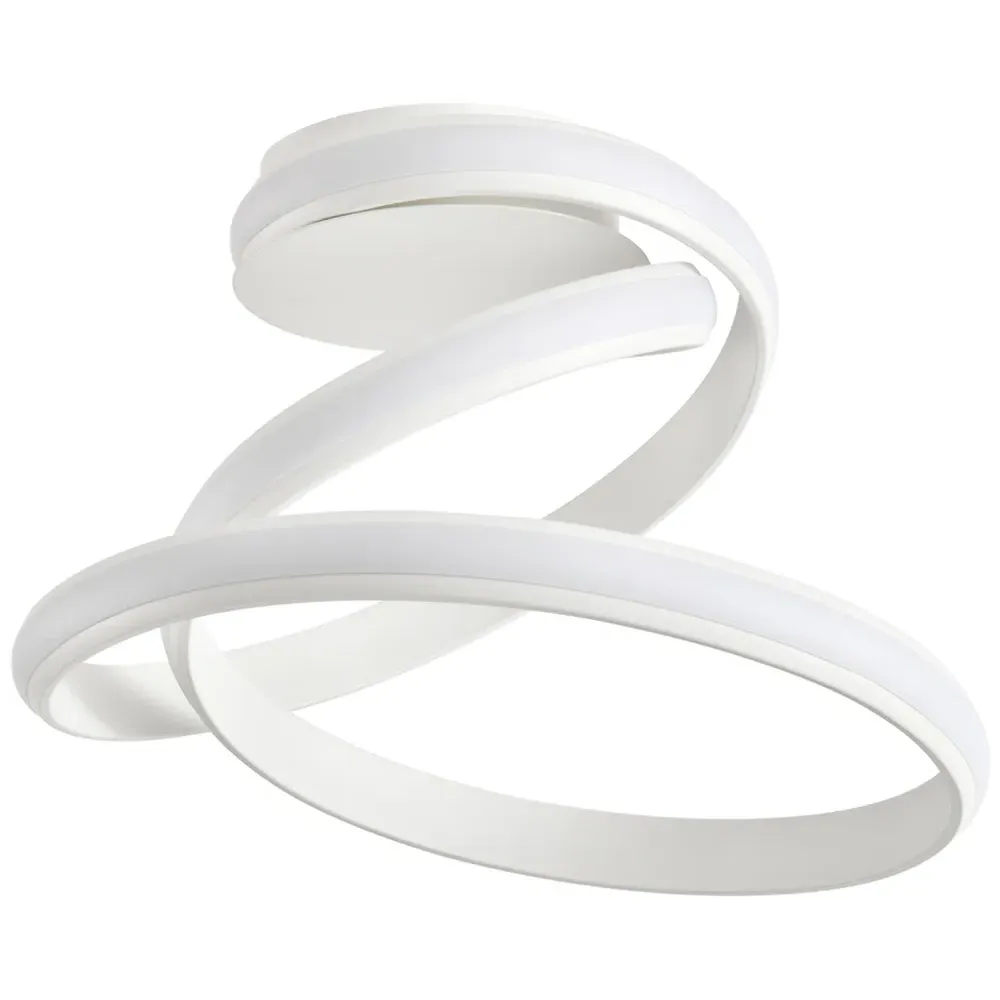 Spiralling Arm LED Ceiling Light - White, Metal