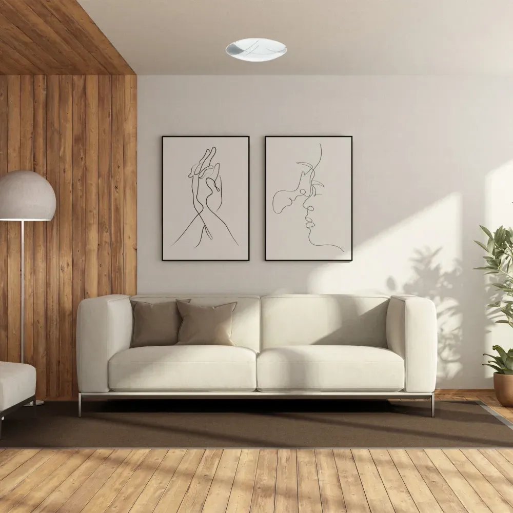 Square LED Ceiling Light - Silver, Glass