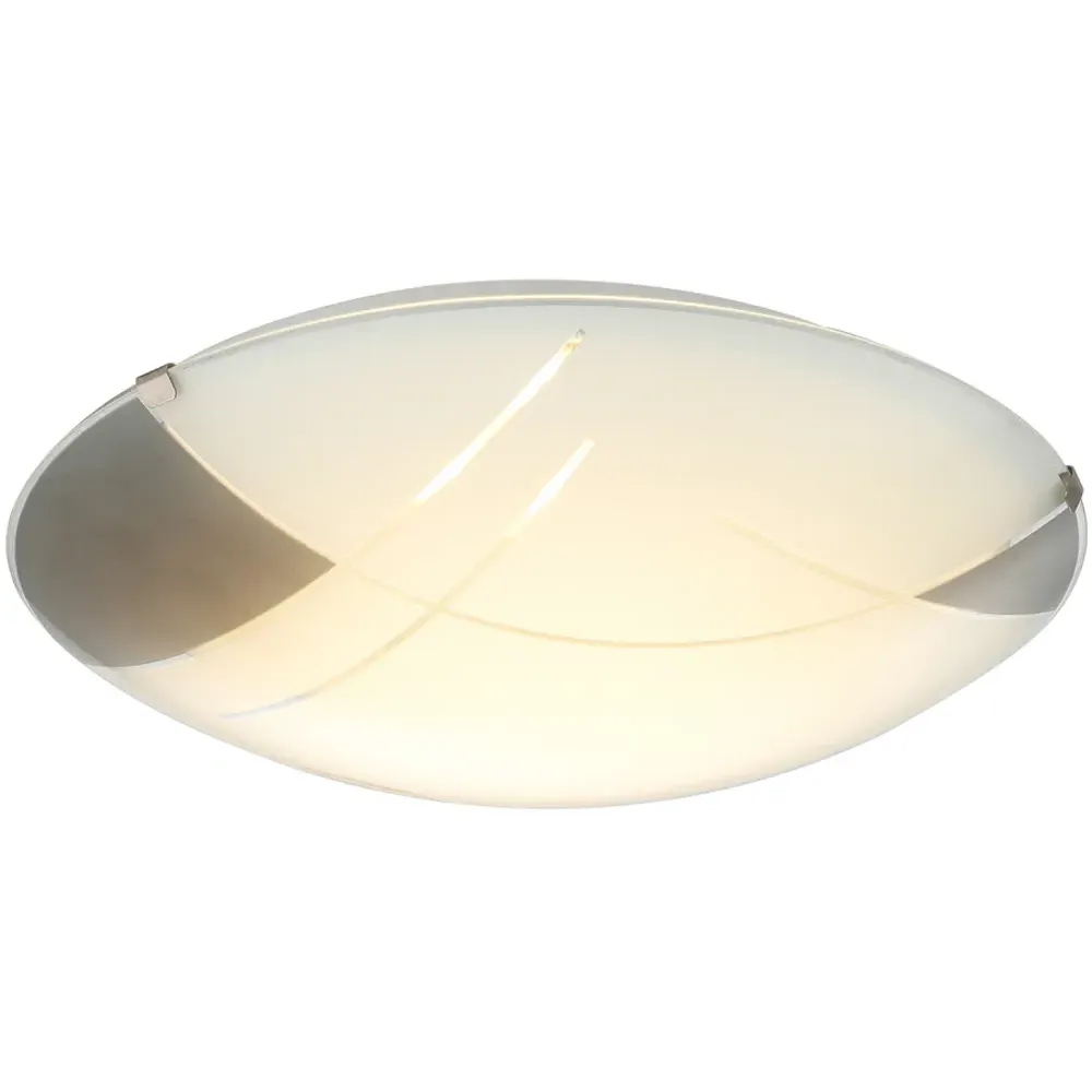 Square LED Ceiling Light - Silver, Glass