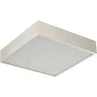 Square LED Flush Ceiling Light - Brushed Silver, Metal