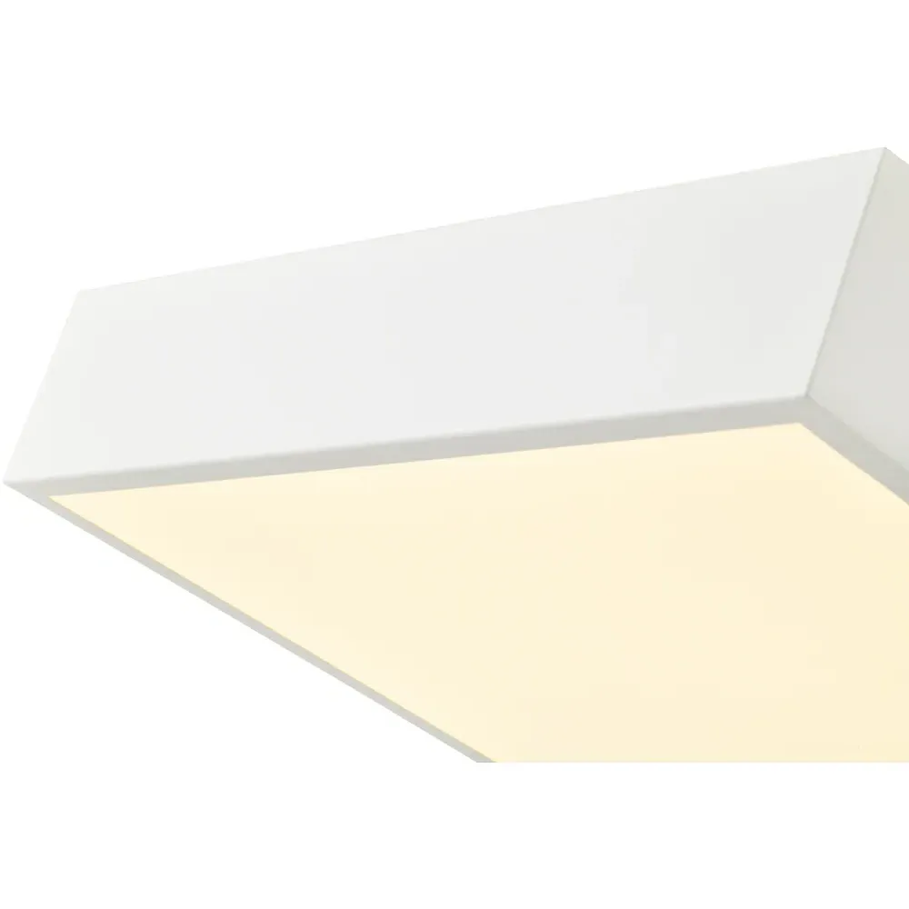 Square LED Flush Ceiling Light - Matte White, Metal