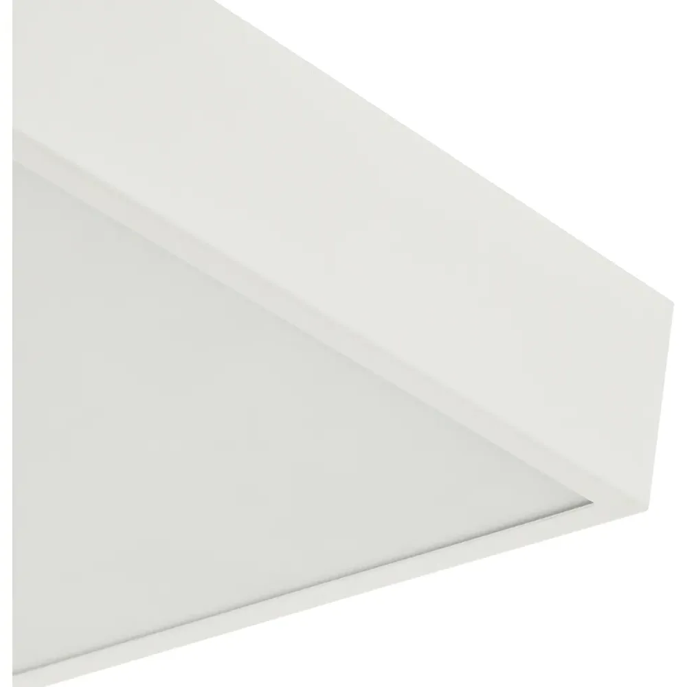 Square LED Flush Ceiling Light - Matte White, Metal