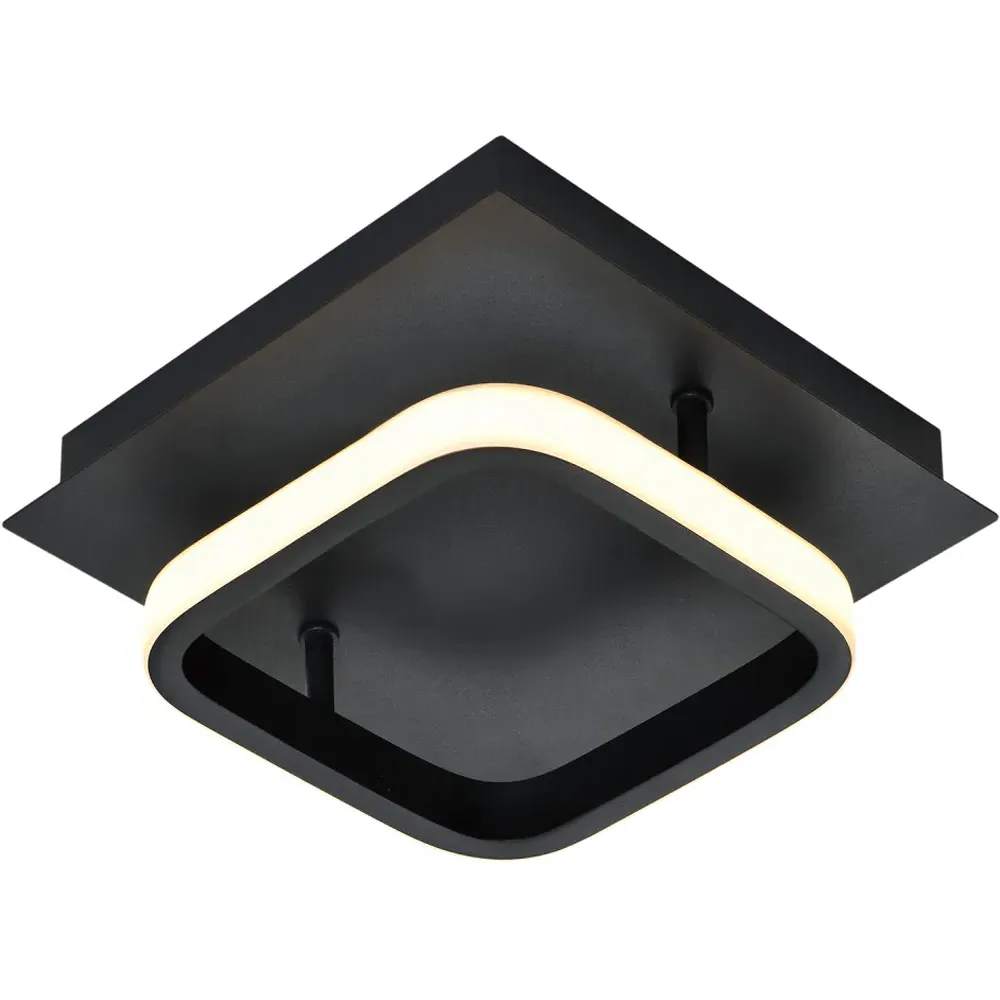 Square Strip LED Ceiling Light Fitting - Black