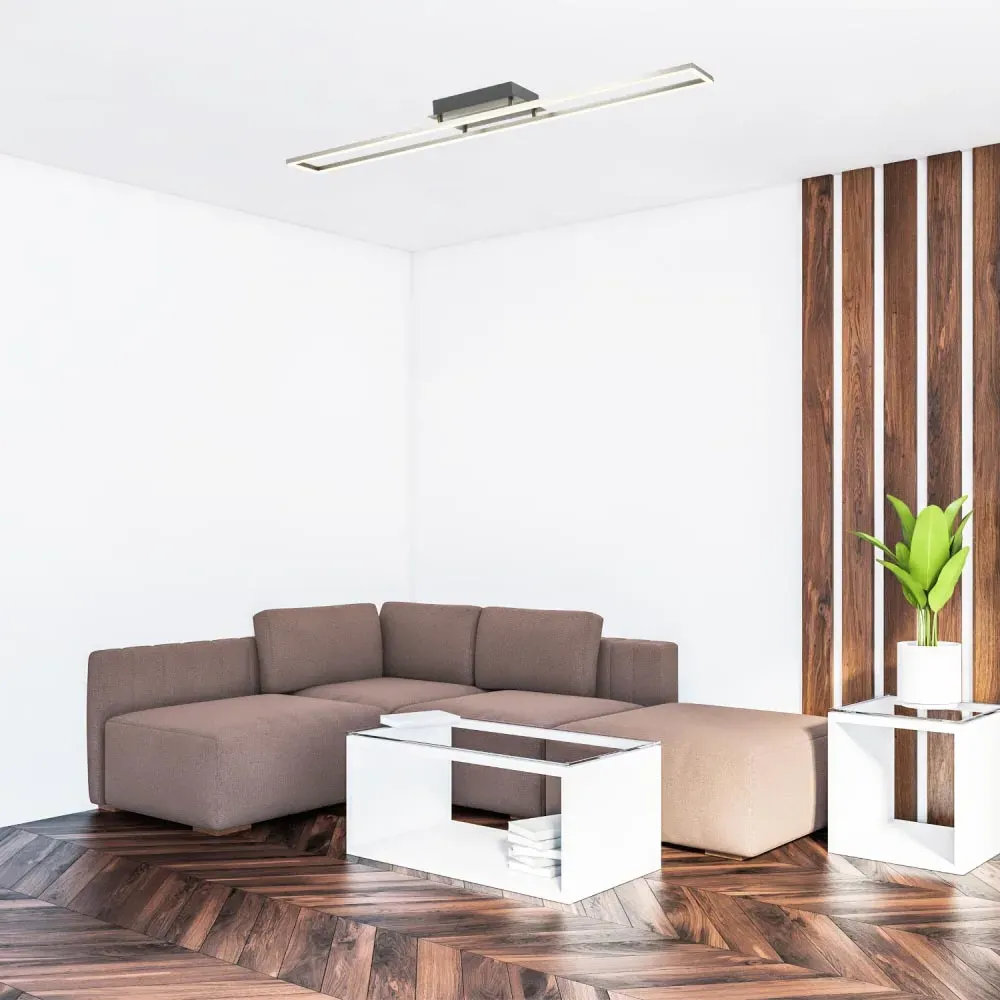 Strip Brushed Nickel LED Ceiling Light - Silver