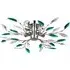 Teal Acrylic Leaves Chrome Semi Flush Ceiling Light