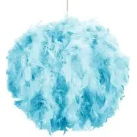 Teal Feather Pendant Light Shade Large - Green