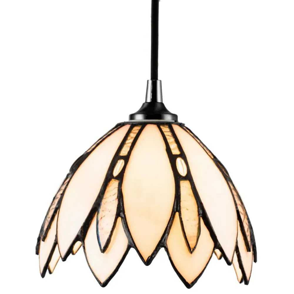 Tiffany Floral Pendant Lamp Shade - White, Glass