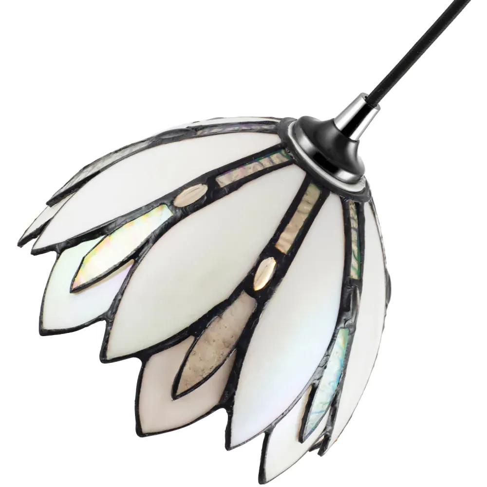 Tiffany Floral Pendant Lamp Shade - White, Glass