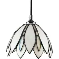 Tiffany Floral Pendant Lamp Shade - White, Glass