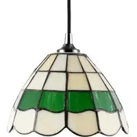 Tiffany Round Pendant Lighting Shade - Green, Stained Glass