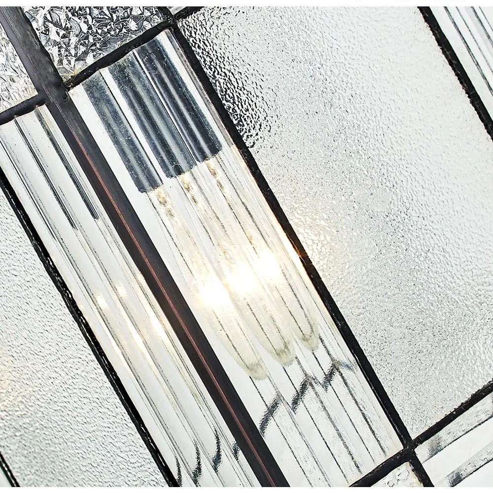 Tiffany Square Rectangular Panels Pendant Shade - Clear Glass