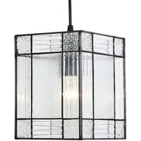 Tiffany Square Rectangular Panels Pendant Shade - Clear Glass
