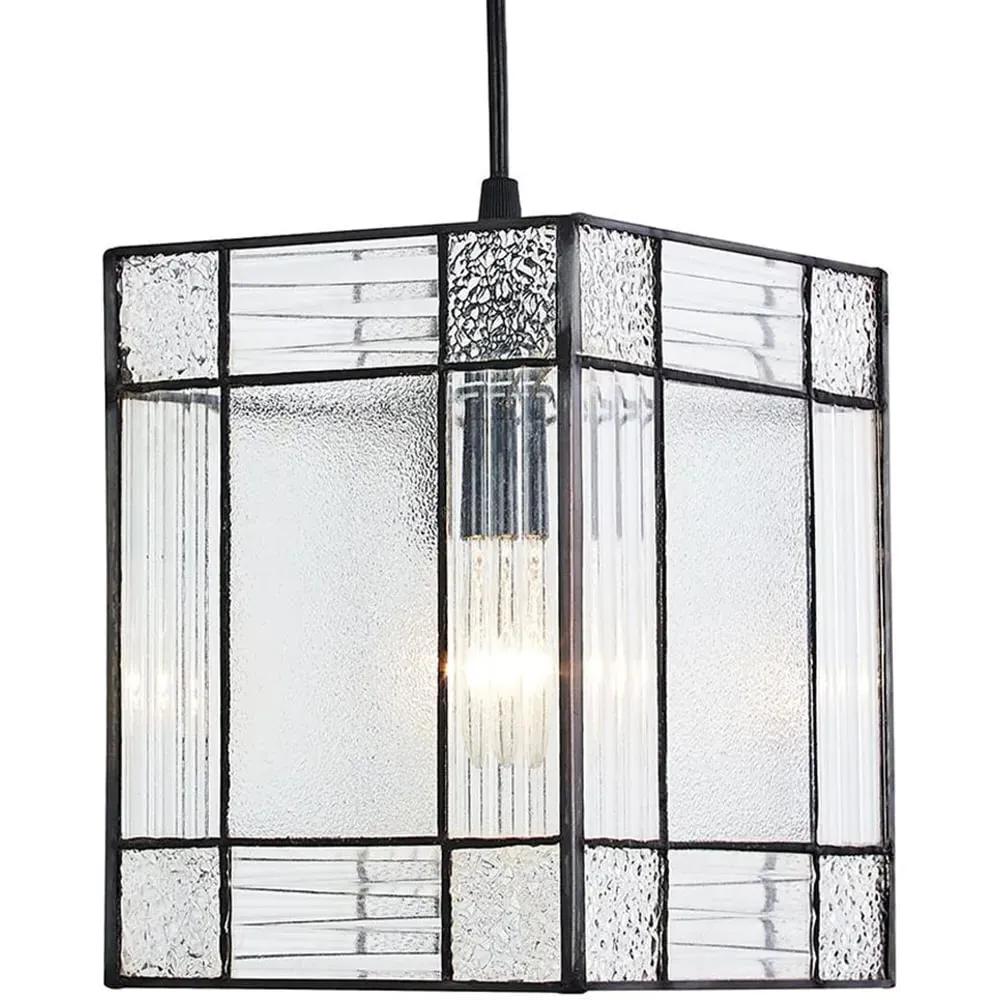 Tiffany Square Rectangular Panels Pendant Shade - Clear Glass image