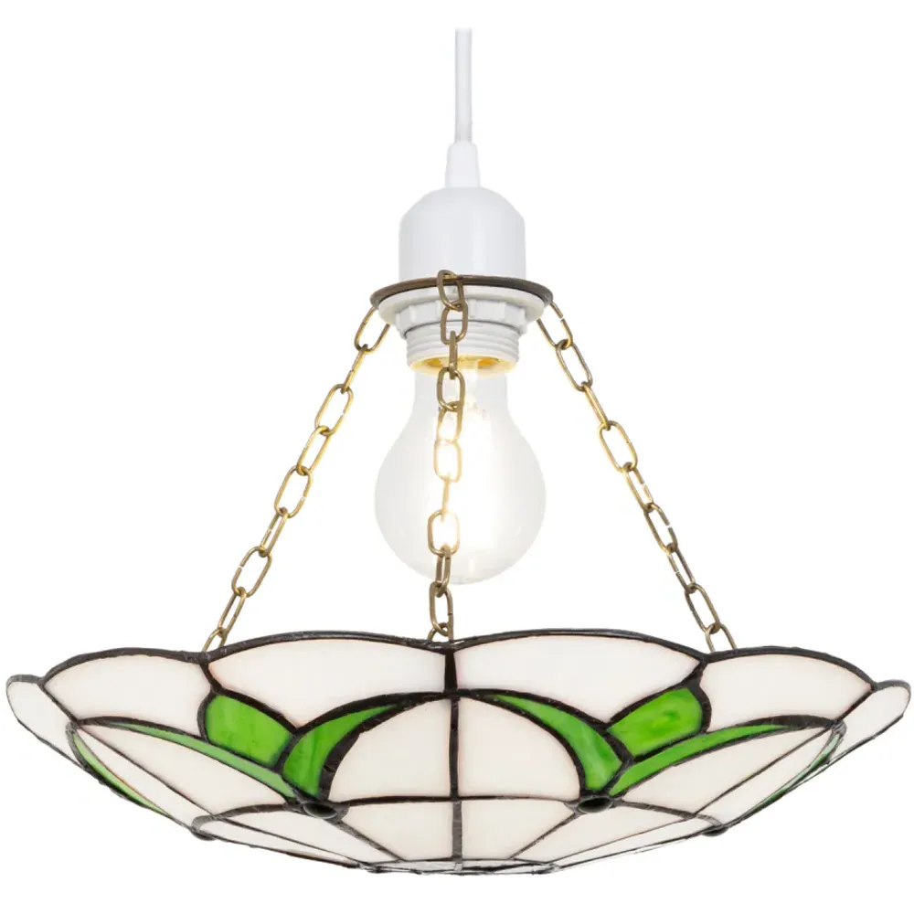 Tiffany Stained Glass Pendant Shade - Green, Glass