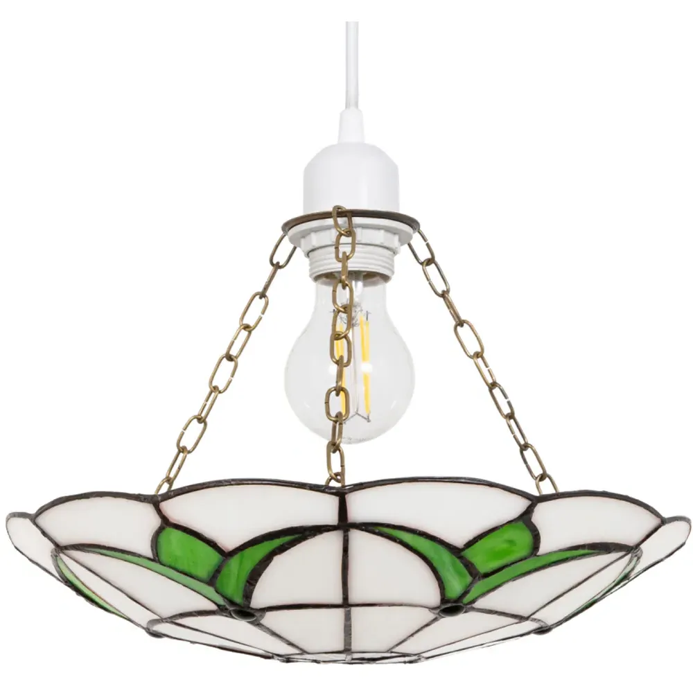 Tiffany Stained Glass Pendant Shade - Green, Glass