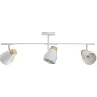 Triple Bar Spot Ceiling Light - Dove Grey, Rubber Wood