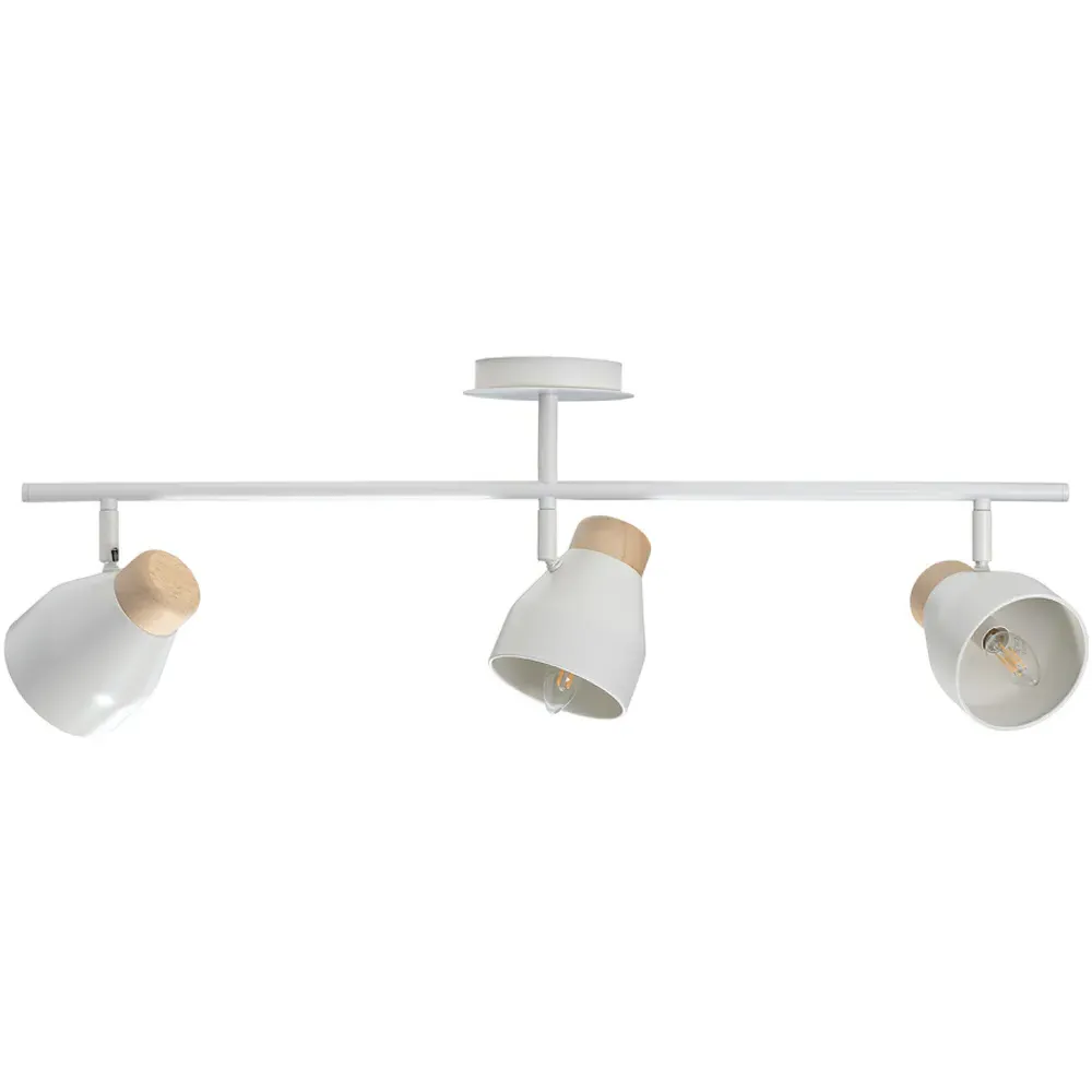 Triple Bar Spot Ceiling Light - Dove Grey, Rubber Wood image