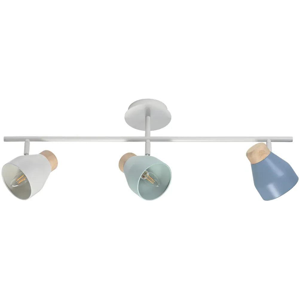Triple Bar Spot Ceiling Light - Grey, Wood