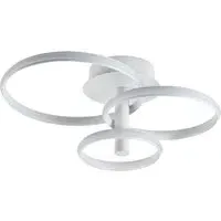 Triple Ring Matt White LED Ceiling Light - White
