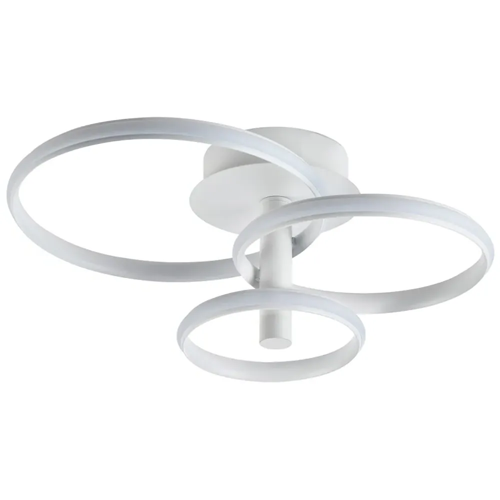 Triple Ring Matt White LED Ceiling Light - White