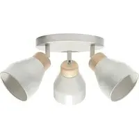 Triple Spot Ceiling Light - Dove Grey, Rubber Wood