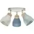 Triple Spot Ceiling Light with Wooden Trims - Multi