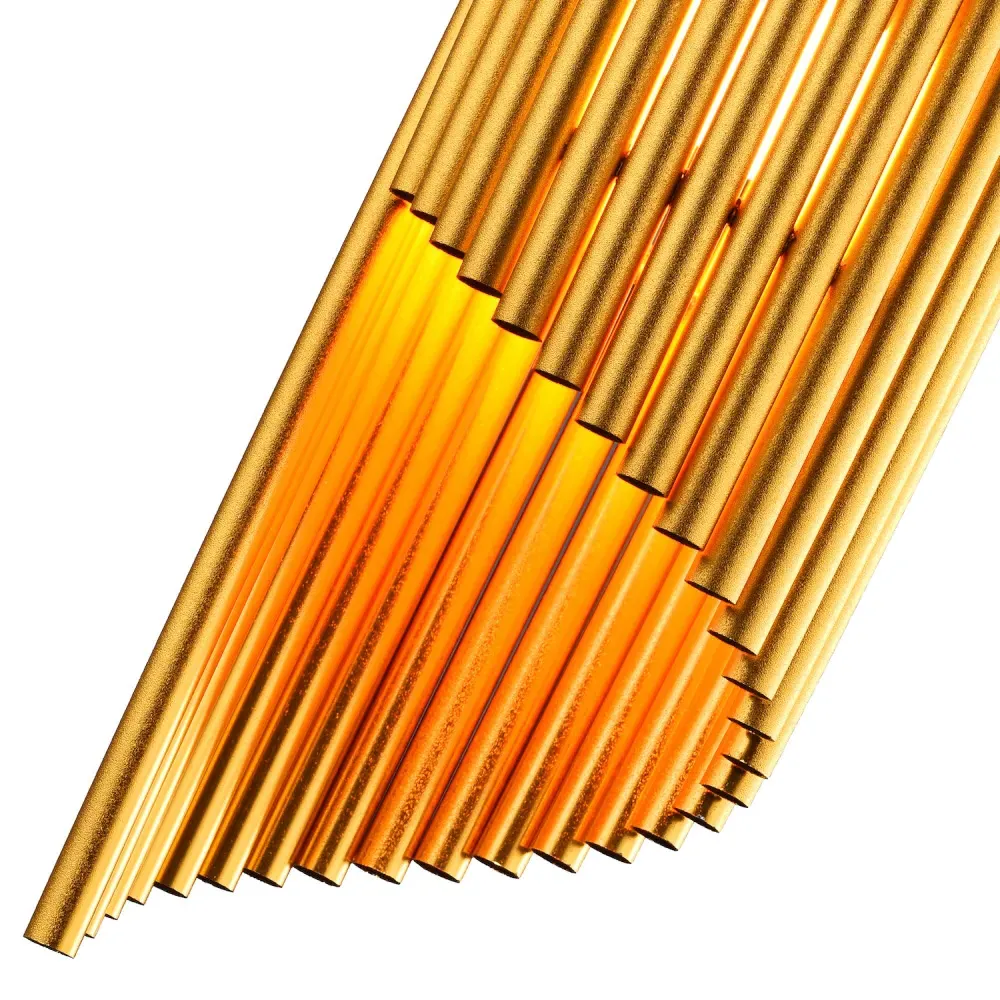 Tubular Bells Pendant Shade - Satin Gold