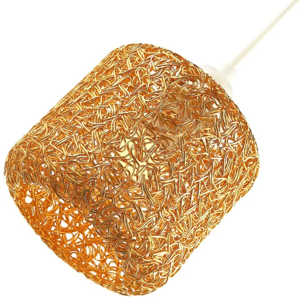 Twisted Wire Mesh Pendant Shade - Gold, Metal